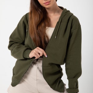 Khaki for Men & Women Plain 100% Cotton Zip Hoodie - Soft, Sustainable, and Stylish Unisex Sweatshirt for Everyday Comfort