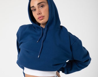 Navy Blue Cotton Hoodie - Unisex Soft Sweatshirt