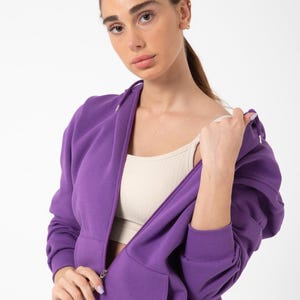Premium Cotton Purple Zip Hoodie for Men & Women - Soft, Sustainable, and Stylish Unisex Sweatshirt for Everyday Comfort