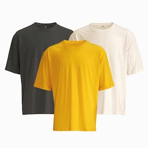 Oversized Cotton T-Shirt Set: Unisex Loose Fit Basic Tees