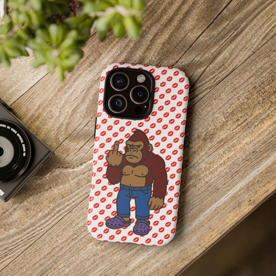 Not Today Cupid Rude Gorilla Phone Case | Unhinged Valentine Meme Not Today Cupid Rude Gorilla Phone Case | Unhinged Valentine Meme