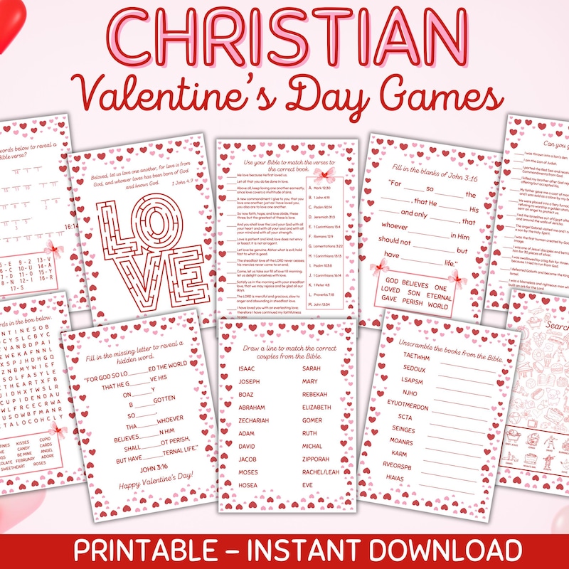 Bible Valentine Games - Etsy