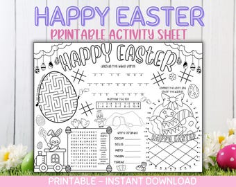 Happy Easter Kids Activity Sheet: Christian Games (Digital Download)