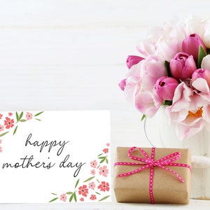 Mother's Day Floral Card - Happy Mother's Day Instant Download Printable