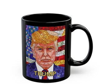 Trump Mosaic Black Mug (11oz, 15oz)