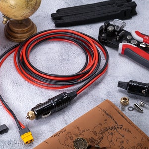 XT60 car charger for ECOFLOW ALLPOWERS BLUETTI EB55, 12V or 24V premium cable with Amass connector