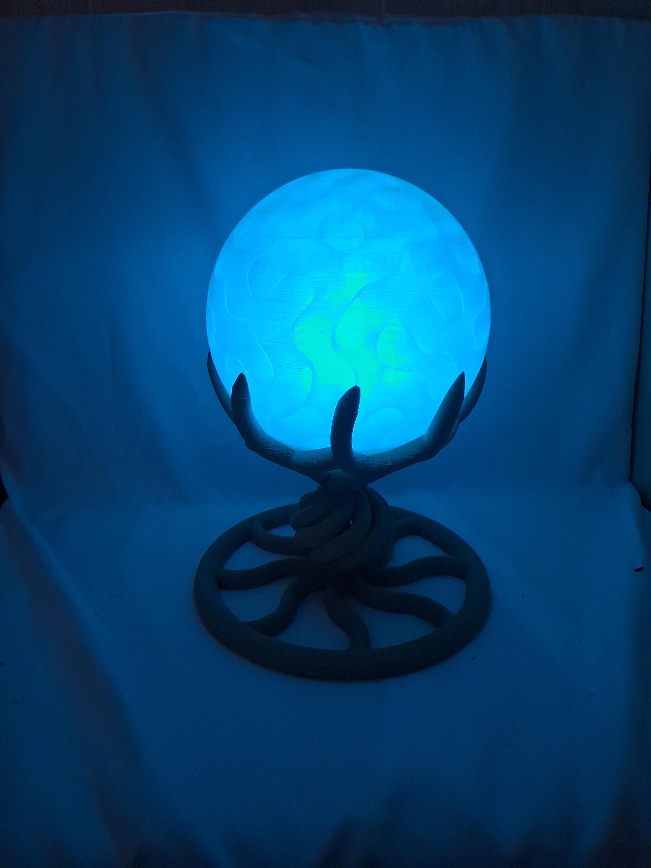 3D Printed Crystal Ball Lamp – RGB LED Desk Light for Cosplay, Witchy Decor, Gamer Room, Fantasy Aesthetic, Magic Orb Night Light