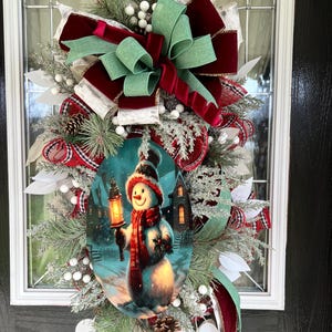 Handmade Snowman Winter Wreath: Festive Holiday Door Decor