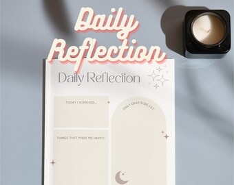 Peut inclure: Un journal de réflexion quotidien imprimable avec des sections pour les réalisations du jour, les choses qui vous ont rendu heureux, une liste de gratitude quotidienne et une intention pour demain. Le journal présente une citation de Rumi : "Vous êtes l'univers en mouvement extatique."
