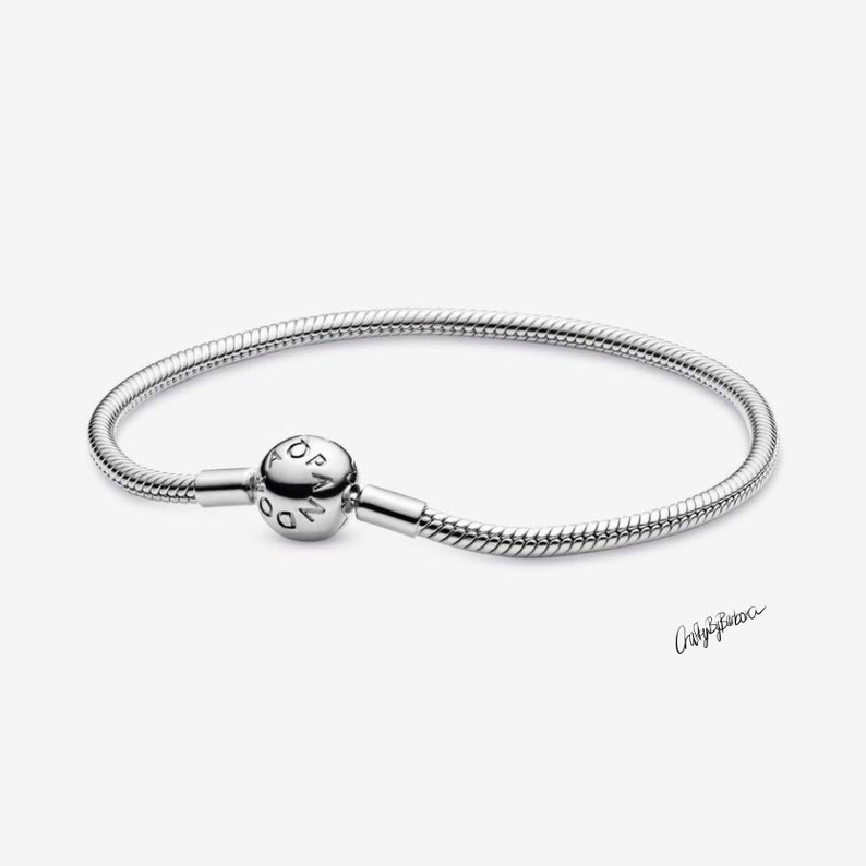 Pulsera con cierre de corazón, pulsera de cadena de serpiente, pulsera con dijes de dos tonos, compatible con dijes de momentos, características de brillo y plata de ley, regalo para ella ball bracelet