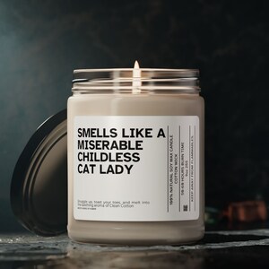 Childless Cat Lady Candle, 9oz, , Feminist, Cat Mom, Funny Novelty Gag Gift, Animal Lover, Cat Ladies for Harris Gift Kamala 2024