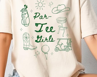 Comfort Colors Golf Par-Tee Girls T-Shirt, Girls Golf Trip Graphic Tee, Golf Bachelorette T Shirts, Womens Golf Gifts, Ladies Golf Apparel