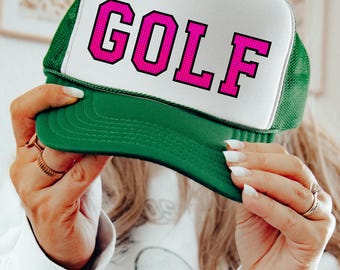 Women's Golf Hat, Golf Trucker Hat, Trendy Golf Accessory, Golf Coach Gifts, Golf Team Hats, Country Club Outfits, Ladies Golfing Attire