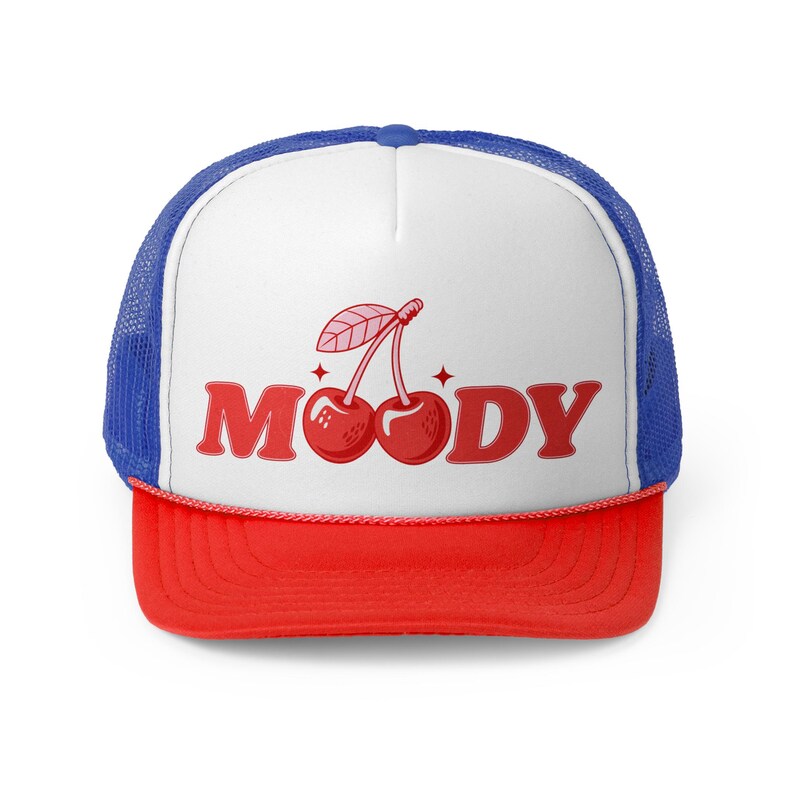 Funny Cherry Women's Trucker Hat, Moody Summer Snapback, Cool Girl Coquette Mesh Cap, Soft Girl Style, Pool Party Outfits, Girls Trip Attire image 10