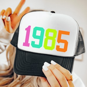 Custom Birth Year Trucker Hat, 40th Birthday Girls Trip Hat, 21st Birthday Apparel, Personalized Year Adjustable Snapback, 30th Birthday Cap