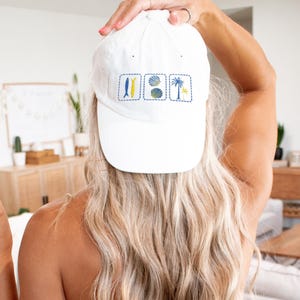 Sardines Fisherman Aesthetic Embroidered Cap, Stylish Coastal Nantucket Seashell Hat, Cute Fishermancore Preppy Hat, Trendy Coquette Dad Hat
