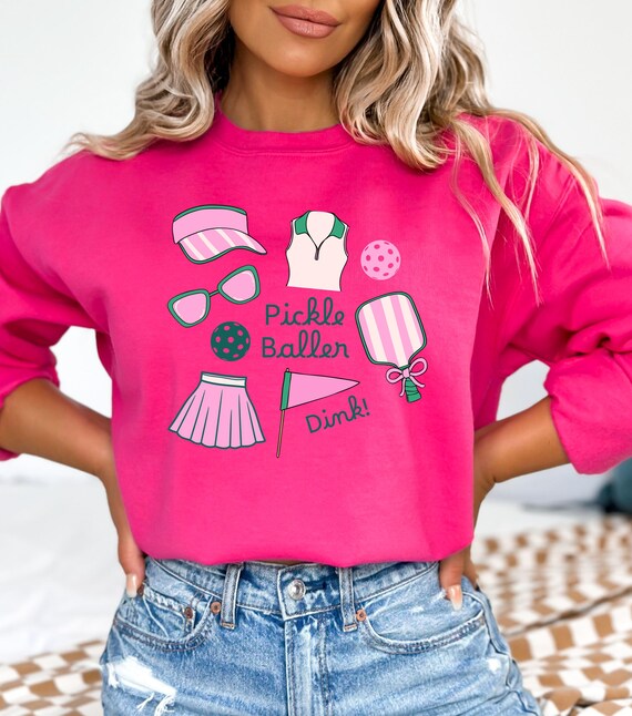 Preppy Pickleball Sweater, Cute Pickleball Lover Sweatshirt, Coquette Ladies Pickleball Shirt, Pickleball Team, Pickle Ball Accessory