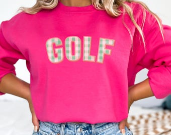 Adrettes Golf-Sweatshirt, Damen-Golf-Crewneck, Damen-Golfer-Kleidung, trendige Golf-Liebhaber-Geschenke, Country Club-Ästhetik, Golf-Team-Shirts