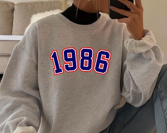 1986 Women's Sweatshirt, 40th Birthday Gifts, 40th Birthday Shirts, Varsity Crewneck, Over The Hill Gifts, Trendy 40th Birthday Trip Sweater