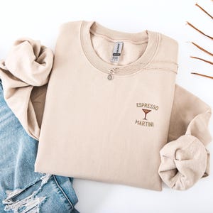 Tini Time, Espresso Martini Crewneck, Embroidered Espresso Martini Sweatshirt, Signature Cocktail Crewneck, 21st Birthday Gift, Just a girl