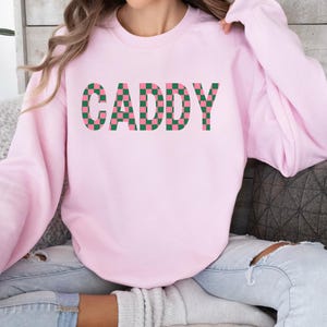 Women&#39;s Golf Sweatshirt, Trendy Caddy Crewneck, Ladies Golfer Attire, Golf Team Shirts, Golf Gift for Women, Preppy Athletic Golfing Sweater