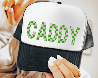 Golf Women's Trucker Hat, Ladies Caddy Golfing Hat, Trendy Golfing Hat Gifts, Preppy Golf Person Hat, Golf Accessories, Golf Team Attire