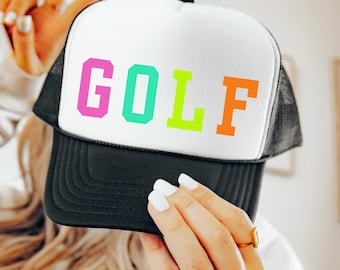 Golf Trucker Hat, Women's Golfing Cap, Ladies Golf Attire, Cute Golf Team Hats, Women's Golf Gifts, Golf League Apparel, Country Club Style