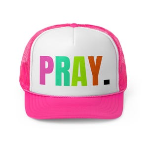 Christian Trucker Hat, Pray Snapback Hat, Religious hat for women, Faith Mesh Hat, gift for teenage girl, Christian Gifts, Confirmation Gift image 4