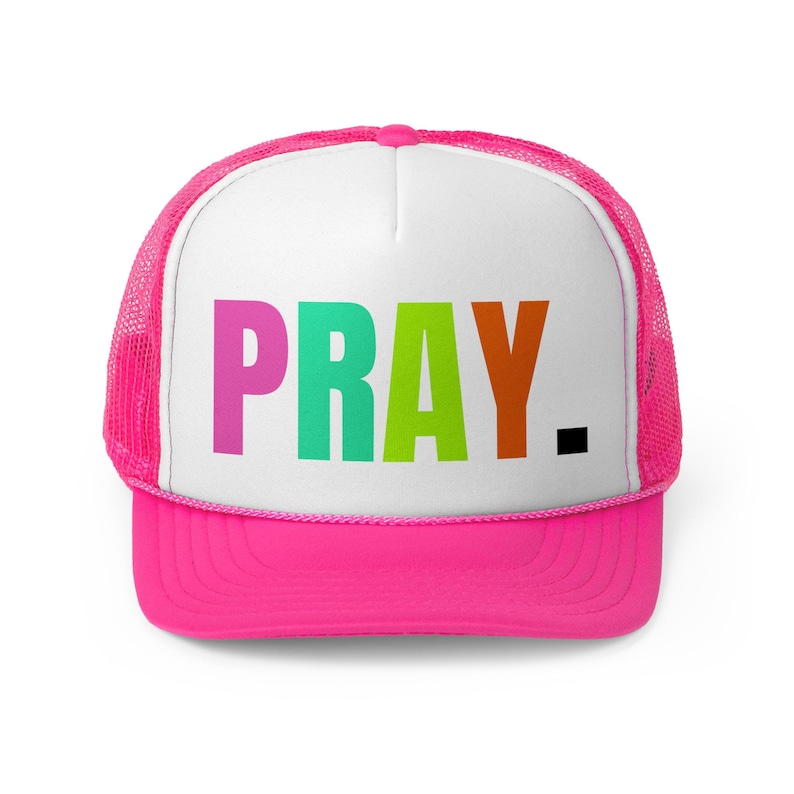 Christian Trucker Hat, Pray Snapback Hat, Religious hat for women, Faith Mesh Hat, gift for teenage girl, Christian Gifts, Confirmation Gift image 4