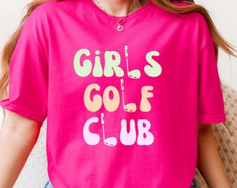 Girls Golf Club Women's T-Shirt, Preppy Golf Team Shirts, Matching Golf Tshirts, Golf League Graphic Tees, Womens Golf Gifts, Golfing Outfit