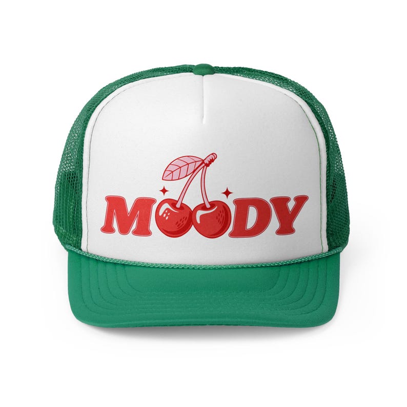 Funny Cherry Women's Trucker Hat, Moody Summer Snapback, Cool Girl Coquette Mesh Cap, Soft Girl Style, Pool Party Outfits, Girls Trip Attire image 6