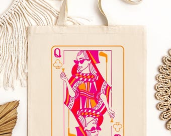 Queen Golf Clubs golf tote bag, Golf Canvas Tote Bag, Womens Golf Gifts, Ladies Golfing Accessories, Trendy Golf Merch, Golf Team Gifts