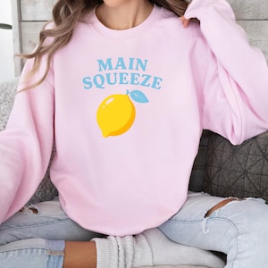 Main Squeeze Lemon Sweatshirt, Pastel Summer Sweater, Italian La Dolce Vita Amalfi Coast Crewneck, Tomato Girl Style, Trendy Fruit Shirt