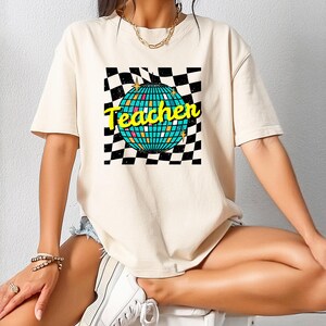 Retro Teacher Disco Ball Shirt, Cute Elementary Teacher T-Shirt, Teacher Appreciation Gift, Back to School Shirt, Daycare Worker Graphic Tee
