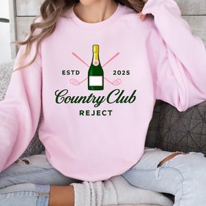 Funny Women&#39;s Golf Sweatshirt, Preppy Ladies Golf Crewneck, Country Club Style, Old Money Aesthetic, Trendy Golfer Attire, Golfing Apparel