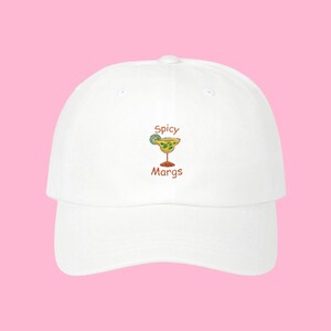 Embroidered Spicy Margs Hat, Margarita Lover Hat, Signature Drink Attire, Favorite Cocktail Apparel, Cute Tini Time Cap, Girls Weekend Gifts