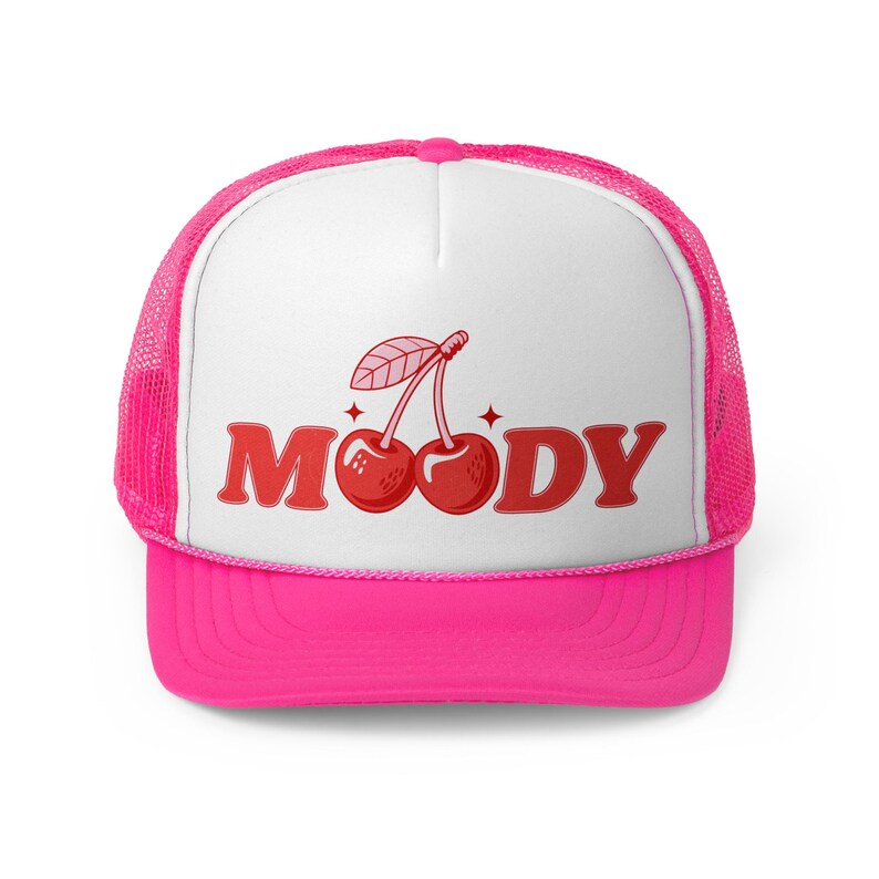 Funny Cherry Women's Trucker Hat, Moody Summer Snapback, Cool Girl Coquette Mesh Cap, Soft Girl Style, Pool Party Outfits, Girls Trip Attire image 5