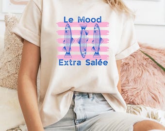 Trendy Fisherman Aesthetic Graphic Tee, Cute Fishermancore Preppy Clothes, Tinned Fish Crewneck, Can Fish T-Shirt, Coastal Cape Cod Style