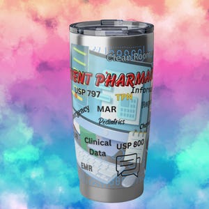 Inpatient Pharmacy Tumbler | 20 oz Pharmacist Gift | Stainless Steel Hospital Cup
