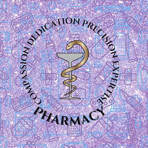 Apotheker cadeau digitale download | Caduceus-logo | Precisie en medeleven in de apotheek