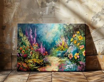 Summer's Bounty Digital Print, Bob Ross Inspired Oil Painting Prints, Instant Download, High Quality Oil Painting Digital Art