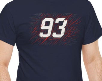 MotoGP Fan T Shirt | Racing Number 93 Tee | Motorbike Gift | Red Storm II