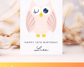 Cute Wise Owl Card, Wise Owl  Lovers Card, Handmade Card, Wise Owl  Card, Cute Wise Owl  Birthday Card, Personalised Wise Owl  Birthday Card