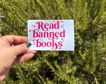 Read Banned Books Car Decal: Weatherproof Vinyl Bumper Sticker