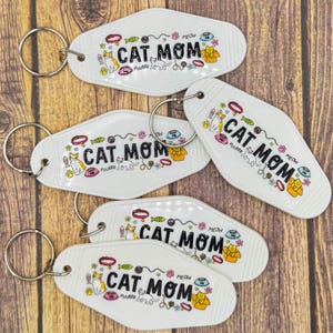 Cat Mom Keychain Cat Keychain Cat Mom Motel Keychain Gifts for Cat Lovers Cat Mom Gift Gifts for Her