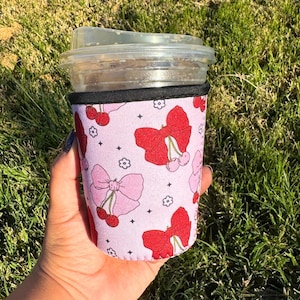 Cherry Coquette Iced Coffee Coozie Cute Iced Coffee Cup Coozie Drink Coozie For Iced Coffee Gift for Coffee Lovers Coffee Sleeve