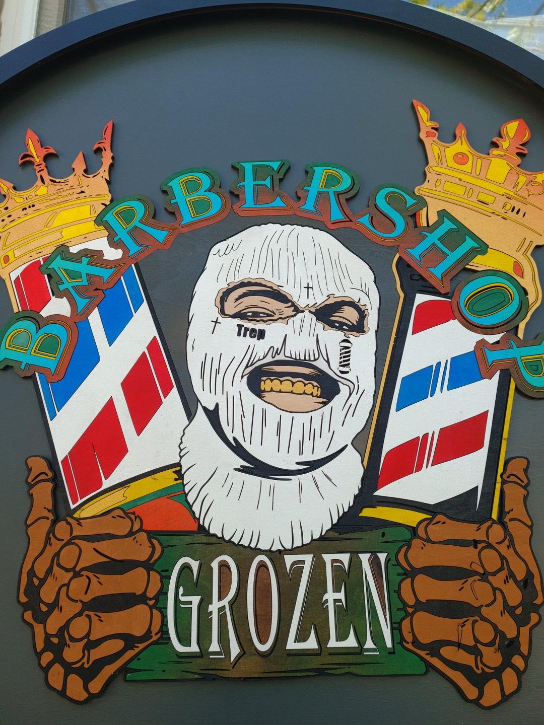 Personalized Wooden Logo Sign Custom Round 3D Wood Sign With