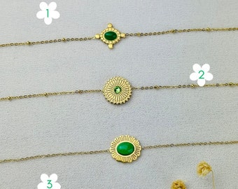 Bracelets en acier inoxydable | Pierres semi précieuses | strass |Bijoux Idée cadeau pour femmes | bijoux fêtes des mères.