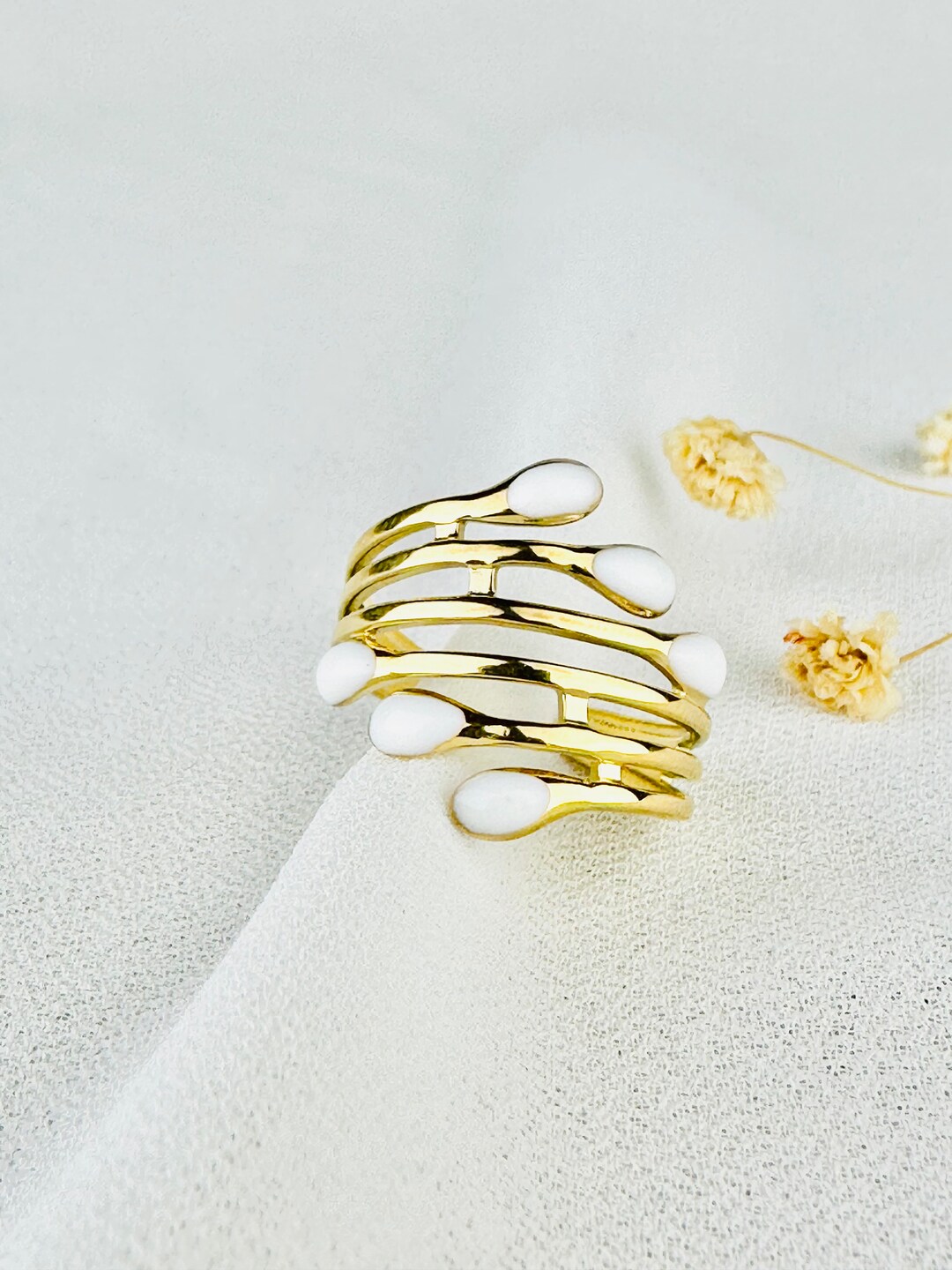 Adjustable RAMAS Ring in Gold-plated Stainless Steel for Women – Gold ...