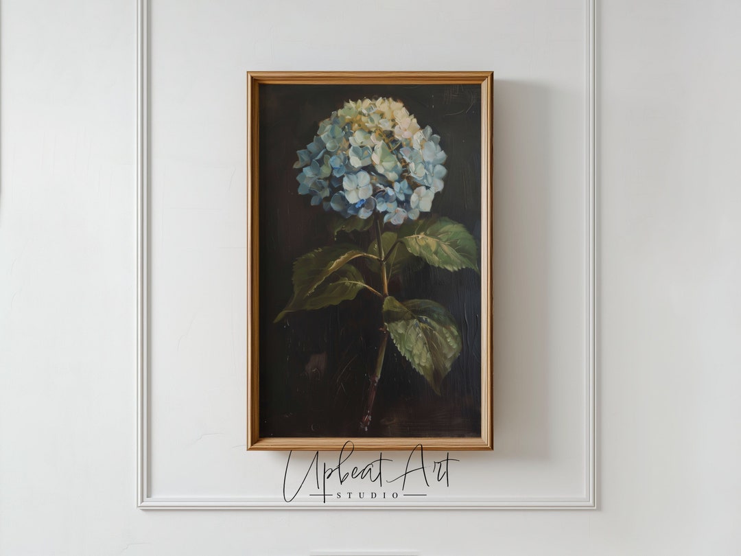 PRINTABLE Moody Hydrangea Painting Dark Academia Wall Art Country ...